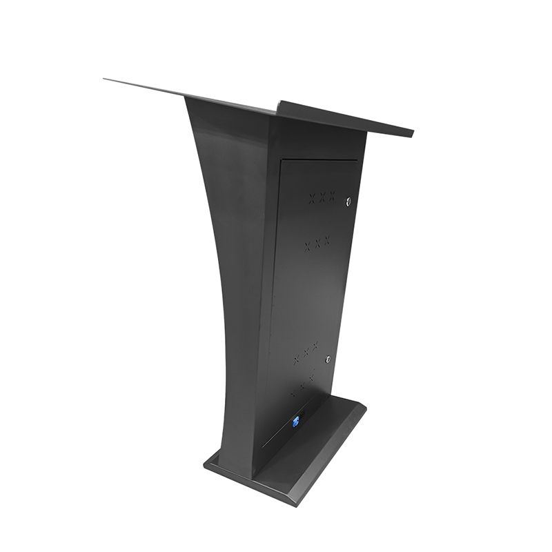 Curved Digital Podium LED Advertising Kiosk Stand Touch Screen Digital Signage Lectern for Conference Hall Mall Exhibition