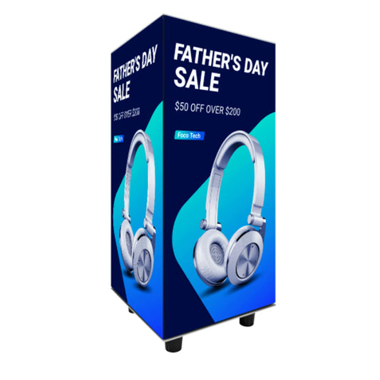 Indoor Cube LED Billboard 4 Sided P1.86 Rechargeable Vertical Cubic Digital Advertising Display 160×320mm Mini LED Column Sign