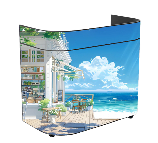 Curved LED Reception Desk Screen Indoor Flexible LED Video Wall Counter Digital Signage Front Desk Advertising Display Kiosk for Hotel Lobby Mall Salon